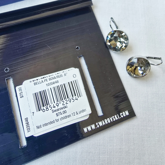 Swarovski▪️Bella PE BDIA/RUS .6" Crystal Earrings - Picture 5 of 6